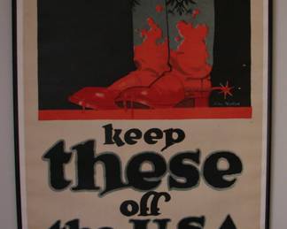 Original U.S. World War One propaganda poster by artist John Norton.  Conservation backing.  Unframed image is 31" X 40".