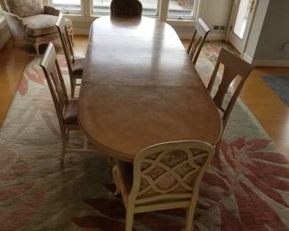 Dining table by Bernhardt seats 6 -8. Shown fully extended with leaves inserted
