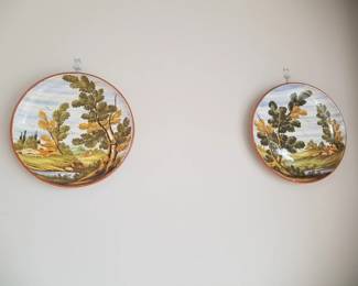 Hand painted large Italian platters