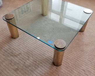 Mid-century glass coffee table designed by Leon Rosen for the Pace Collection 