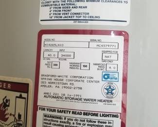 40-gallon gas hot water heater