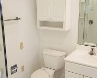 Toilet; wall cabinet