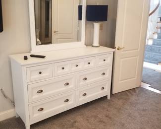 Magnussen Home king bedroom suite: long dresser with mirror 