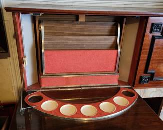 Vintage German Koronette Console Stereo Bar and Fireplace