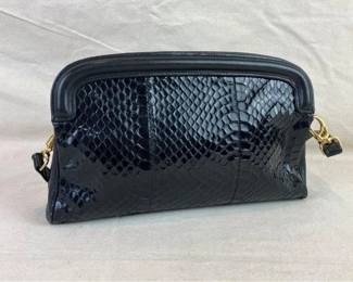 Vintage Leather Snakeskin Clutch