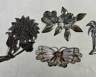 Sterling Silver Pins and Brooches