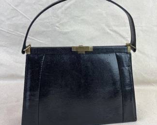 Vintage Lizard Skin Leather Handbag