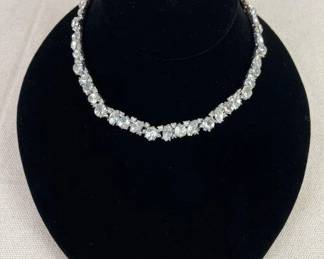 Vintage Trifari Silver-Tone Rhinestone Necklace