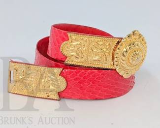 JUDITH LEIBER SNAKESKIN BELT
