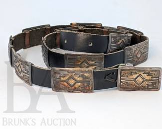 DEAN BROWN STERLING CONCHO BELT