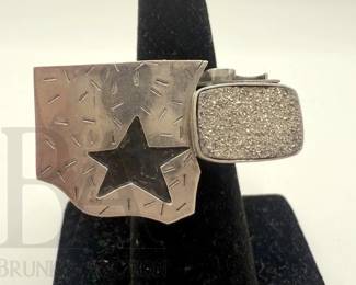 STERLING MODERNIST RING