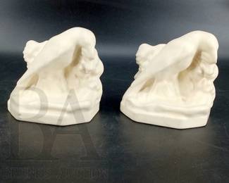 ROOKWOOD POTTERY BOOKENDS