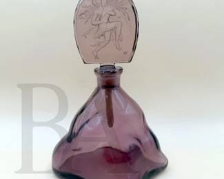 1930S AMETHYST GLASS PERFUME BOTTLE