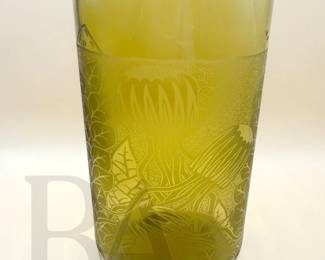 ETCHED ALASKAN BLOWN GLASS