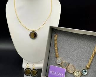 Coin Jewelry Lot Feat. Bronze Milor Italy & Marvella