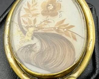 Victorian Mourning Hair Jewelry Pin