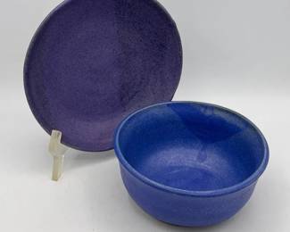 Ceramic Bowl & Plate - Signed SWM