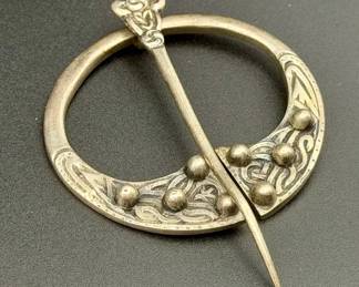 Sterling Silver Celtic Penannular Brooch Jewelry