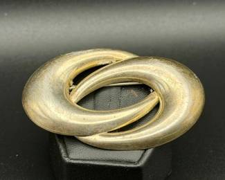 Sterling Silver Mid Century Swirl Brooch