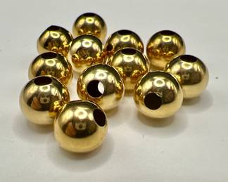 (12) Gold Jewelry Beads Labeled “14Kt 8mm”