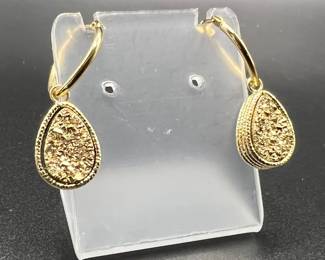 14KT Gold Hoop Earrings Stamped 14KT Milor Italy