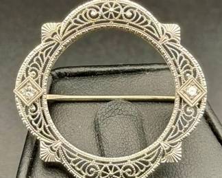 Art Deco Filigree Brooch Jewelry