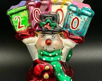 Christopher Radko "Delivery Snowman" Christmas ornament