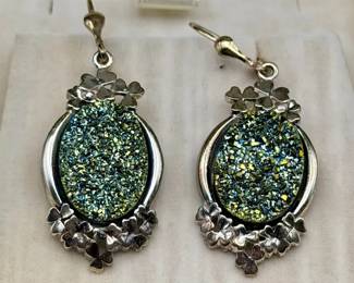 Sterling Silver Druzy Earrings
