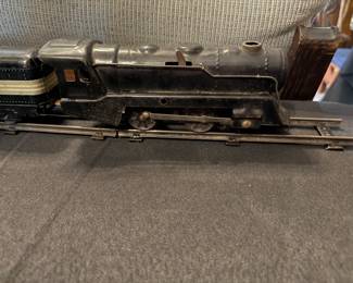 Vtg MARX Tin Locomotive Train Set Wind Up Motor 9 Cars and track