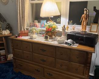 Dresser has some damage
Religious items
Radio/ CD player