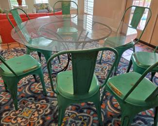 Glass top dining table