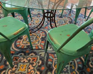 Glass top dining table