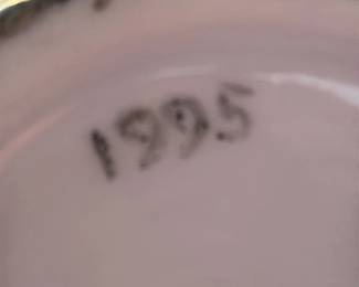 Vintage Porcelain Ewer with Floral Design and Gold Accents 