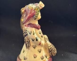 Vintage Ceramic Figurine of a Woman with a Basket 