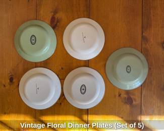 vintage floral dinner plates (set of 5)