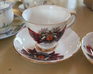 Collection of Vintage English Bone China Teacups and Saucers 