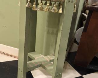 Vintage Tassel trimmed stool with Floral Decal 