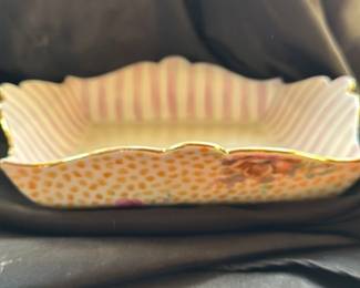 Hand Painted Porcelain Tray with Floral Motif 