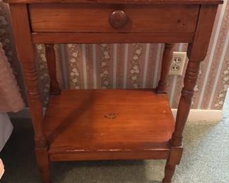 Antique Pine One-Drawer Stand 