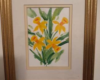 Watercolor Daffodils Painting 