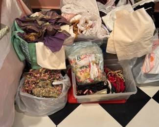 Collection of Vintage Trimmings and Fabrics 