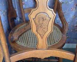 Antique Cane Seat Chairs (Set of 2)