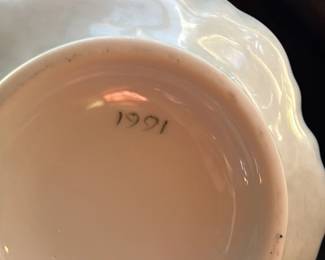 T. Bullaro Hand Painted Porcelain Pitcher with Floral Motif 