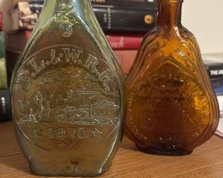 Antique "L.W.R.R. Co." Embossed Glass Bottle 