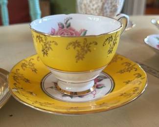 Collection of Vintage English Bone China Teacups and Saucers 