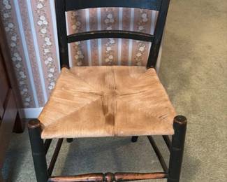 Antique Rush Seat Spindle Back Chair 