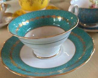 Collection of Vintage English Bone China Teacups and Saucers 