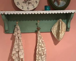 vintage Decorative Shelf with hanging lace 