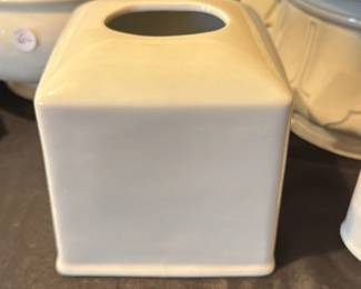 White Ceramic Tissue Box Cover 