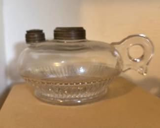 antique Glass Oil Lamp 